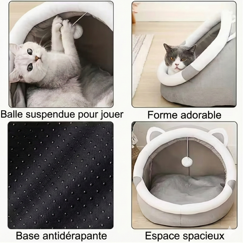 Caverne Chaude pour Chat – Nid Douillet & Confort