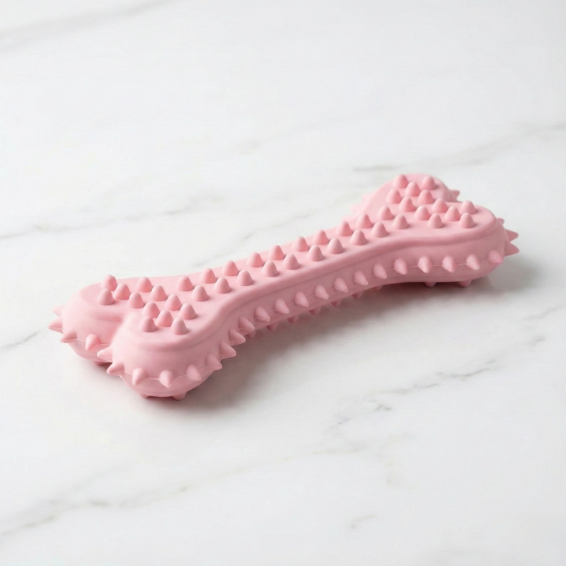 Kauspielzeug für Hunde – Zahnbürsten-Knochen aus langlebigem Gummi