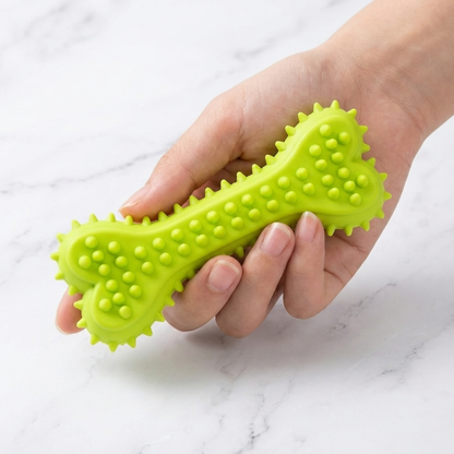 Kauspielzeug für Hunde – Zahnbürsten-Knochen aus langlebigem Gummi
