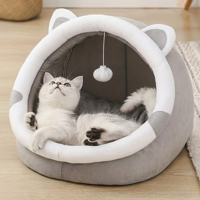 Caverne Chaude pour Chat – Nid Douillet & Confort