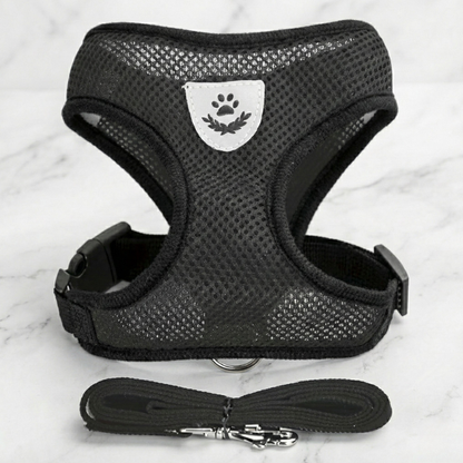 Hunde-Geschirr + Leine – Atmungsaktives & Reflektierendes Mesh