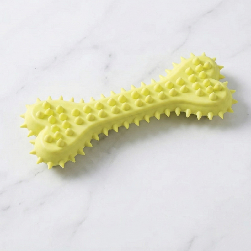 Kauspielzeug für Hunde – Zahnbürsten-Knochen aus langlebigem Gummi