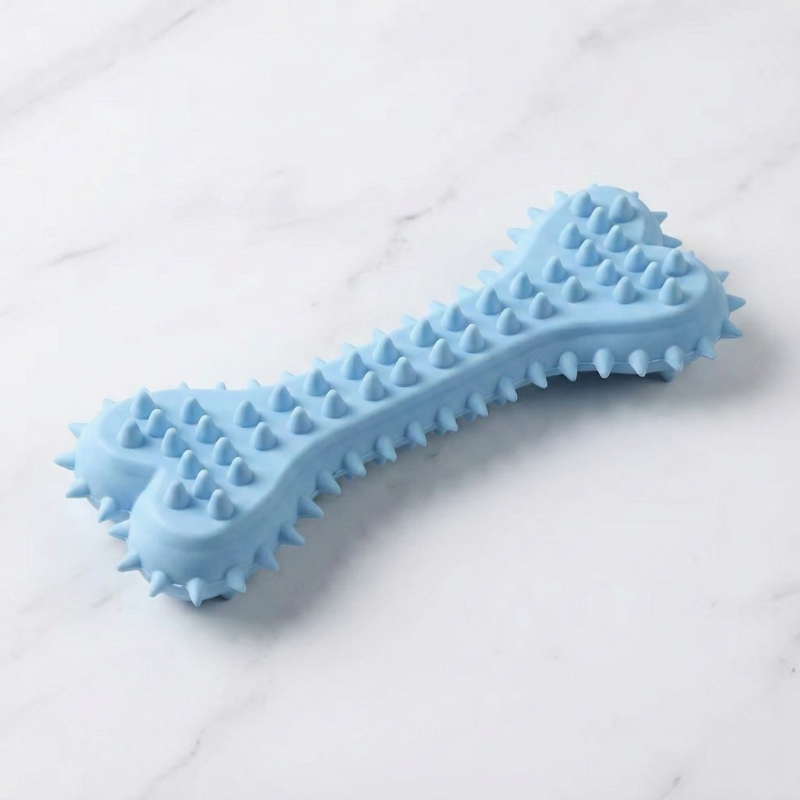 Kauspielzeug für Hunde – Zahnbürsten-Knochen aus langlebigem Gummi