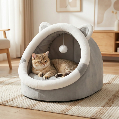 Caverne Chaude pour Chat – Nid Douillet & Confort