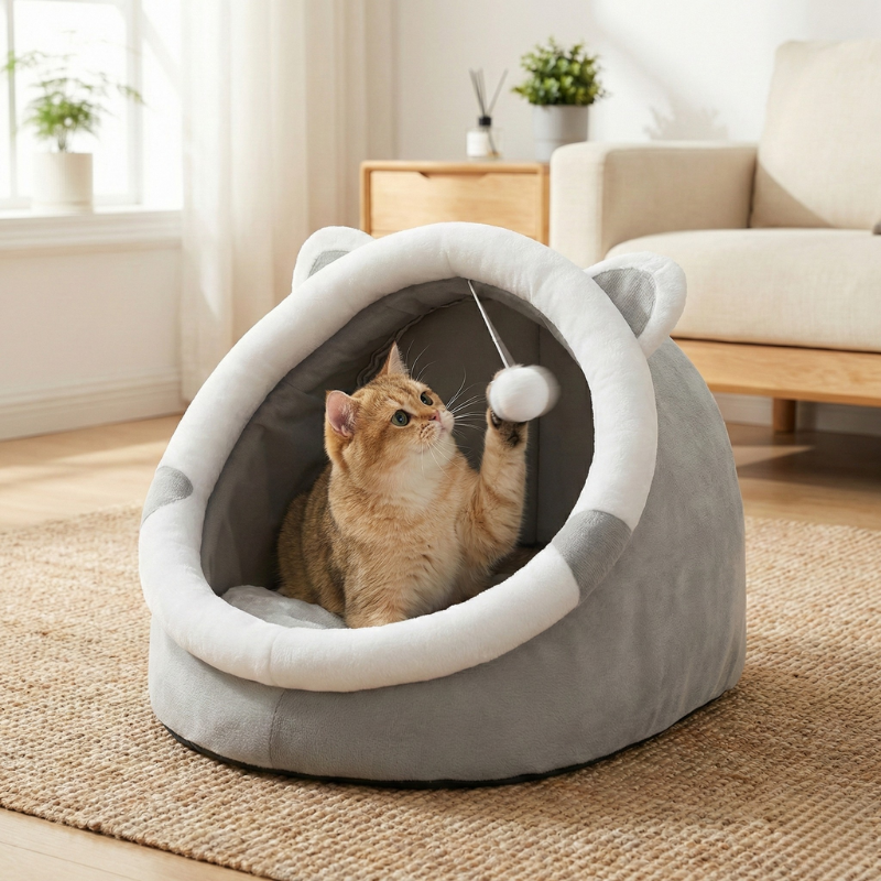 Caverne Chaude pour Chat – Nid Douillet & Confort