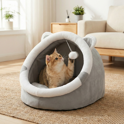 Caverne Chaude pour Chat – Nid Douillet & Confort