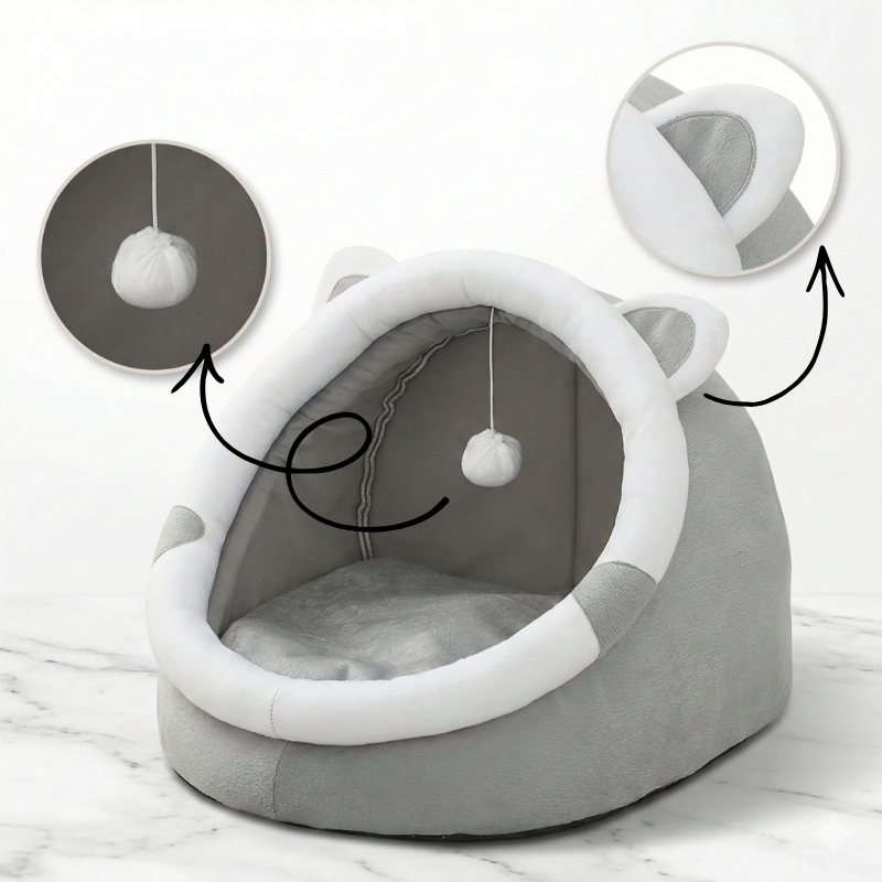 Caverne Chaude pour Chat – Nid Douillet & Confort