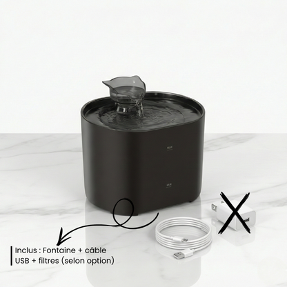 Fontaine à eau pour chat 2,2 L FellCare – coloris noir, vue produit