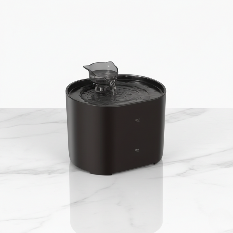 Fontaine à eau pour chat 2,2 L couleur noire – modèle USB avec filtre FellCare